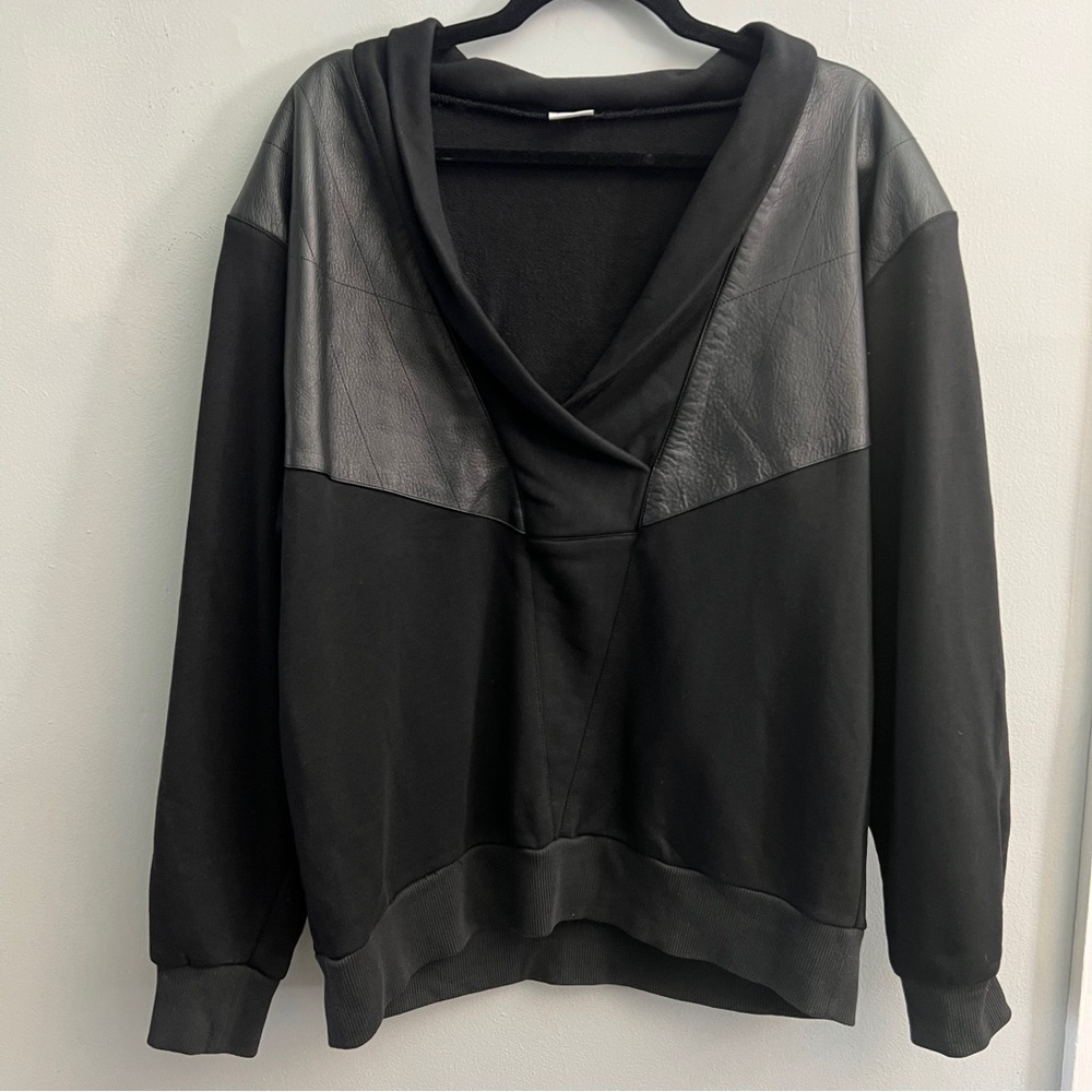 Bogner Viscose and Leather Pullover, Women’s Size Large